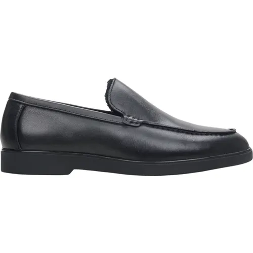 Herren Schwarze Loafer aus Echtem Leder für den Winter Er00114124 , Herren, Größe: 39 EU - Estro - Modalova