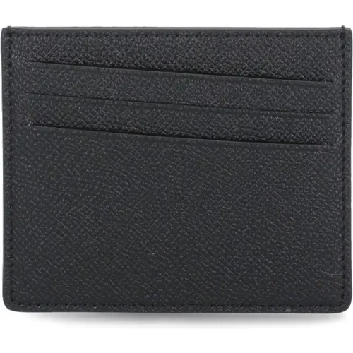 Sleek Leather Card Holder with Contrasting Stitches , male, Sizes: ONE SIZE - Maison Margiela - Modalova