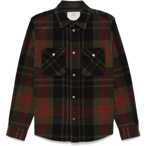 Alaskan Karo Hemd Grün , Herren, Größe: XL - Woolrich - Modalova