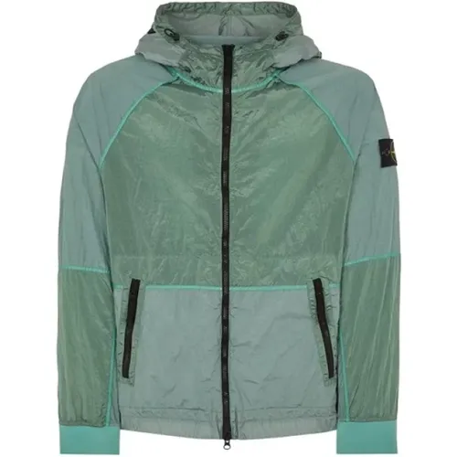 Lightweight Metallic Nylon Hooded Jacket , male, Sizes: M - Stone Island - Modalova