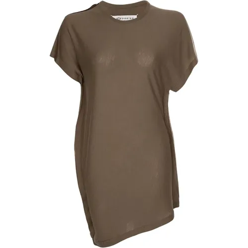 Contemporary Seam Detail Jersey Tshirt , female, Sizes: L, S, XL, XS - Maison Margiela - Modalova