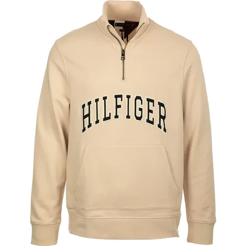 Weißer Half-Zip Sweatshirt , Herren, Größe: M - Tommy Hilfiger - Modalova