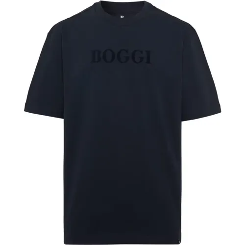 Baumwoll-T-Shirt , Herren, Größe: M - Boggi Milano - Modalova