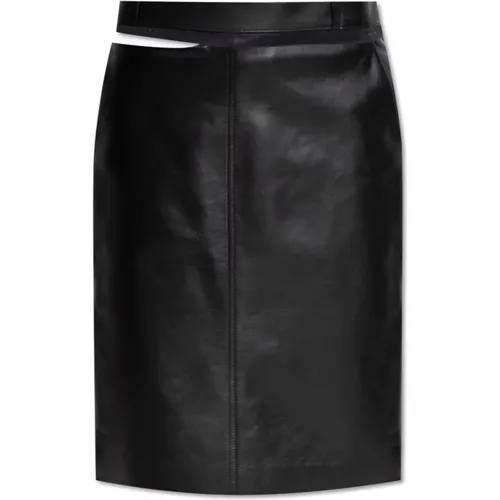 Leather skirt , female, Sizes: S - Fendi - Modalova