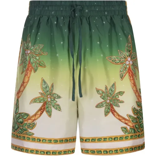 Green Silk Tennis Club Shorts , male, Sizes: L, XL, S, M - Casablanca - Modalova