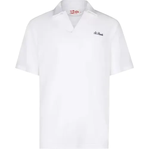 Weißes Frottee-Poloshirt , Herren, Größe: S - MC2 Saint Barth - Modalova