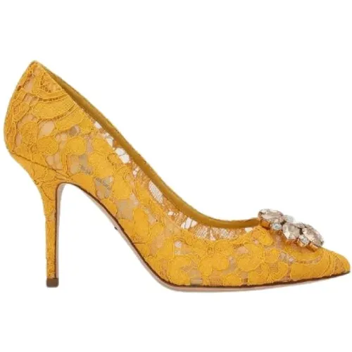 Rainbow Lace Pumps with Brooch , female, Sizes: 3 UK, 5 1/2 UK, 5 UK, 6 UK, 4 1/2 UK, 6 1/2 UK, 7 UK, 4 UK - Dolce & Gabbana - Modalova
