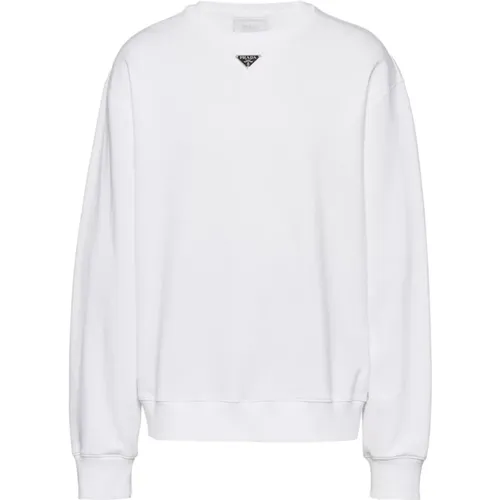 Logo-Plakette Sweatshirt Prada - Prada - Modalova