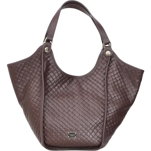 Braune Shopper-Tasche mit Diamantmuster - Marc Ellis - Modalova