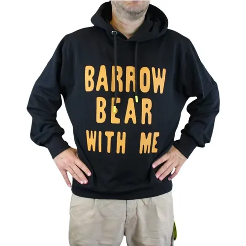 Hooded Jersey with Front Letters and Back Bear , male, Sizes: L - Barrow - Modalova