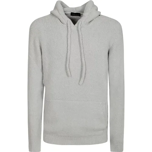 Grey Hooded Sweatshirt with Kangaroo Pocket , male, Sizes: L, XL, 2XL, M - Roberto Collina - Modalova