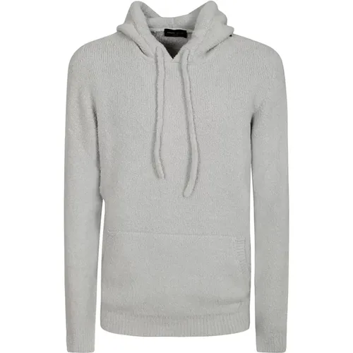 Grey Hooded Sweatshirt with Kangaroo Pocket , male, Sizes: L, XL, S, 2XL, M - Roberto Collina - Modalova