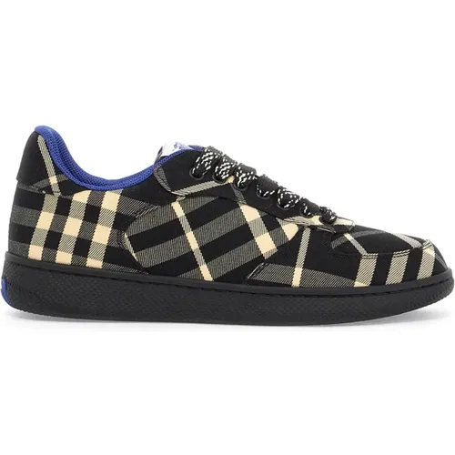 Check Sneakers with Equestrian Knight Design , male, Sizes: 8 UK - Burberry - Modalova