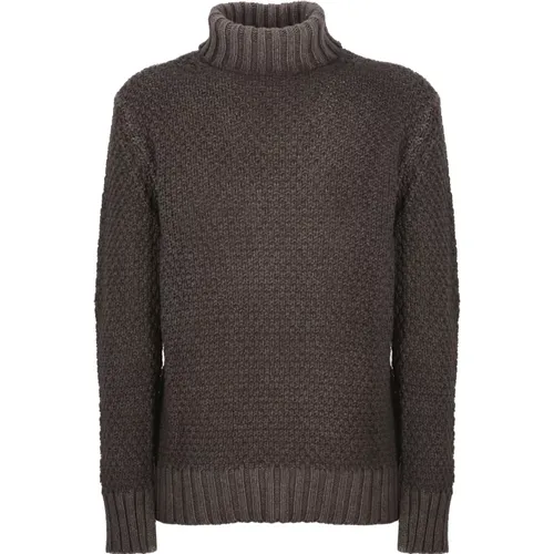 Brauner Wollpullover Hoher Kragen Lange Ärmel , Herren, Größe: XL - Lubiam - Modalova