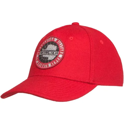 Herren Wollmütze mit Logo, Rot , Herren, Größe: ONE Size - aeronautica militare - Modalova