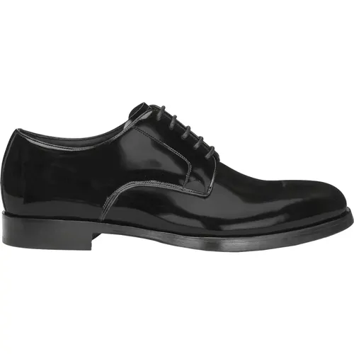 Schwarze Lackleder Schnürschuhe , Herren, Größe: 41 1/2 EU - Dolce & Gabbana - Modalova