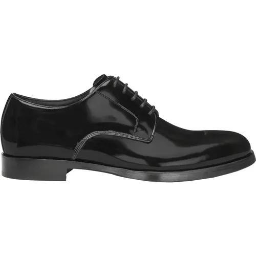 Schwarze Lackleder Schnürschuhe , Herren, Größe: 42 EU - Dolce & Gabbana - Modalova