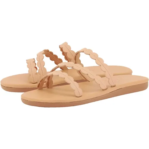 Natürliche Slide Sandalen , Damen, Größe: 40 EU - Ancient Greek Sandals - Modalova