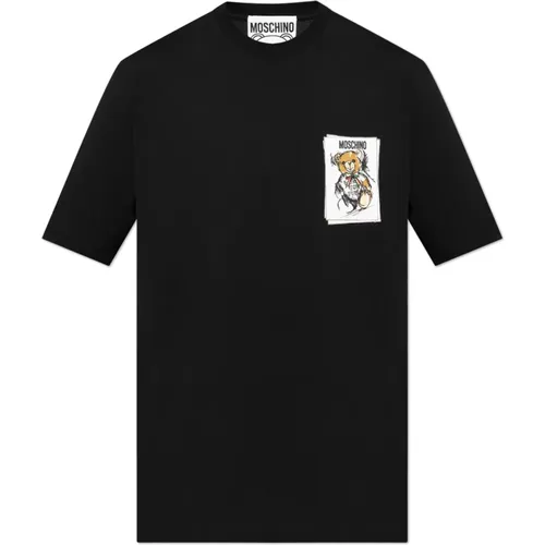 T-Shirt mit Druck , Herren, Größe: L - Moschino - Modalova