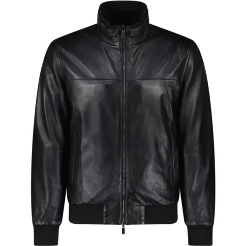 Leather Reversible Jacket , male, Sizes: XL, L - Gimo's - Modalova