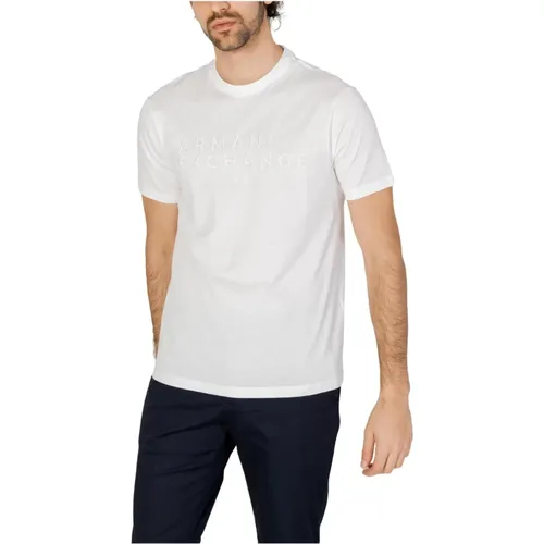 Cotton Short Sleeve Round Neck T-shirt , male, Sizes: L, S, XL, M - Armani Exchange - Modalova