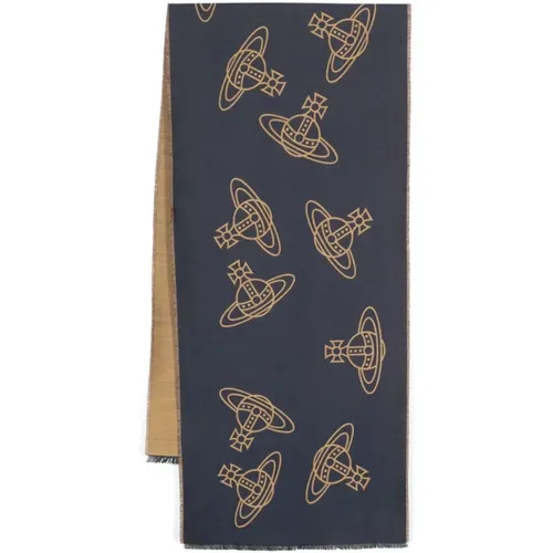 Blaue Schals für Männer , Herren, Größe: ONE Size - Vivienne Westwood - Modalova