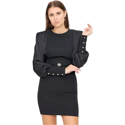 Long Sleeve Dress with High Waist Belt , female, Sizes: 2XS, S - Just Cavalli - Modalova