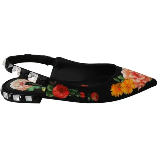 Flat Sandalen , Damen, Größe: 35 EU - Dolce & Gabbana - Modalova