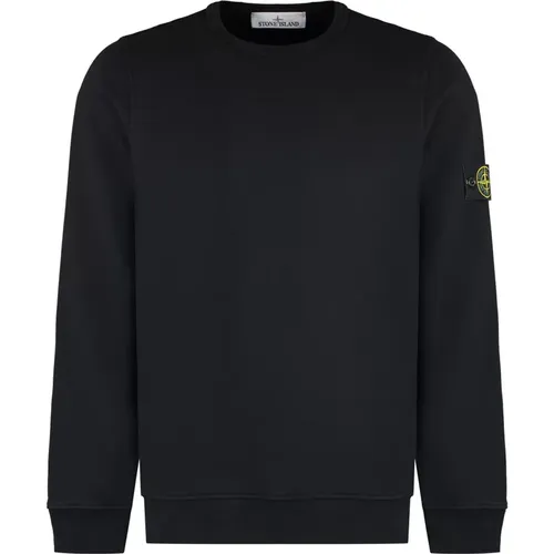 Baumwoll-Crew-Neck-Sweatshirt mit Logo-Patch , Herren, Größe: XL - Stone Island - Modalova