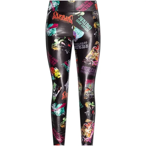 Patterned Leggings , female, Sizes: 3XS, 2XS - Versace Jeans Couture - Modalova