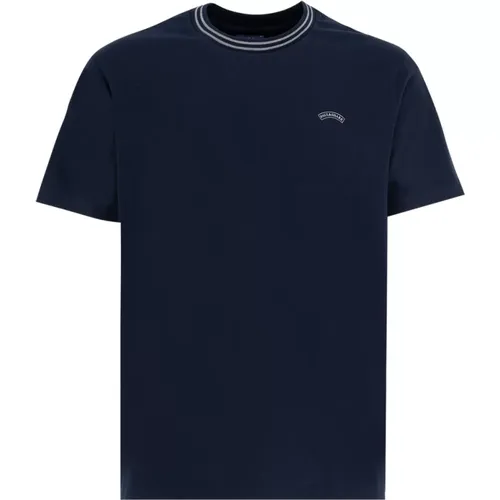 Baumwoll T-Shirt mit Rundhalsausschnitt und Kontraststreifen - PAUL & SHARK - Modalova
