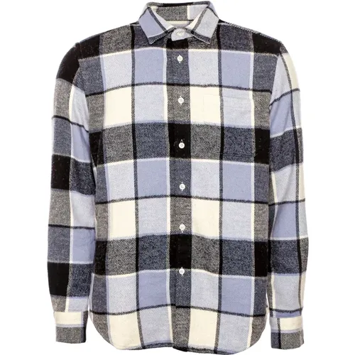 Pastellblaues Flanellhemd Karo - Portuguese Flannel - Modalova