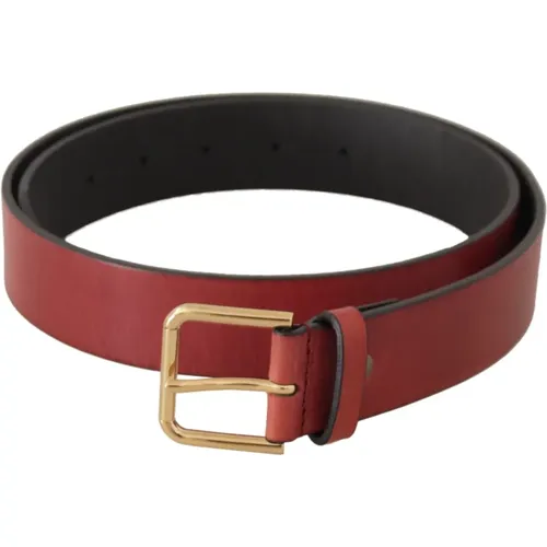 Leather Gold Logo Belt , female, Sizes: 85 CM - Dolce & Gabbana - Modalova