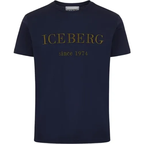 Logo Embroidered T-shirt , male, Sizes: M, S, L, XL, 2XL - Iceberg - Modalova