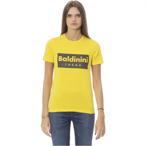 Rundhals Kurzarm Trendiges T-Shirt , Damen, Größe: XL - Baldinini - Modalova