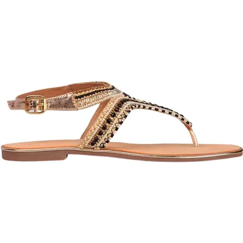 Rhinestone Flat Sandal , Damen, Größe: 39 EU - Alma en Pena - Modalova