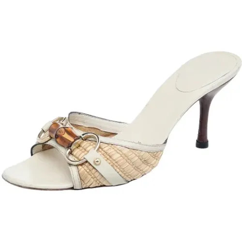 Pre-owned Raffia sandals , female, Sizes: 3 1/2 UK - Gucci Vintage - Modalova