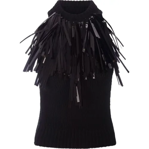 Sleeveless Knit Top with Sequin Fringes , female, Sizes: S, XS - Jil Sander - Modalova