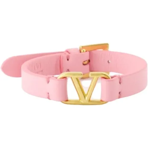 Metallic Logo Leather Bracelet , female, Sizes: ONE SIZE - Valentino Garavani - Modalova