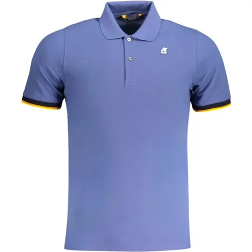 Blaues Baumwoll-Poloshirt mit Kontrastdetails - K-way - Modalova