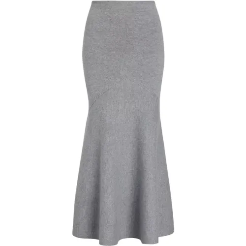 Grey Wool Knit Peplum Skirt , female, Sizes: L - Patou - Modalova