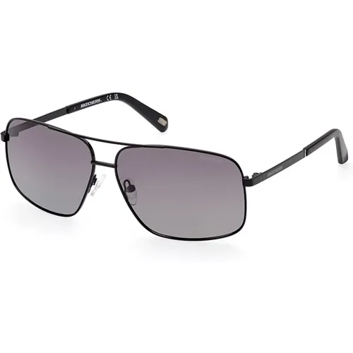 Polarisierte Schwarze Sonnenbrille Se6215-01D , Herren, Größe: 64 MM - Skechers - Modalova