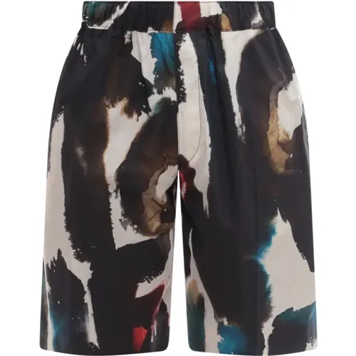 Graffiti Acquerello Bermuda Shorts , male, Sizes: M - alexander mcqueen - Modalova