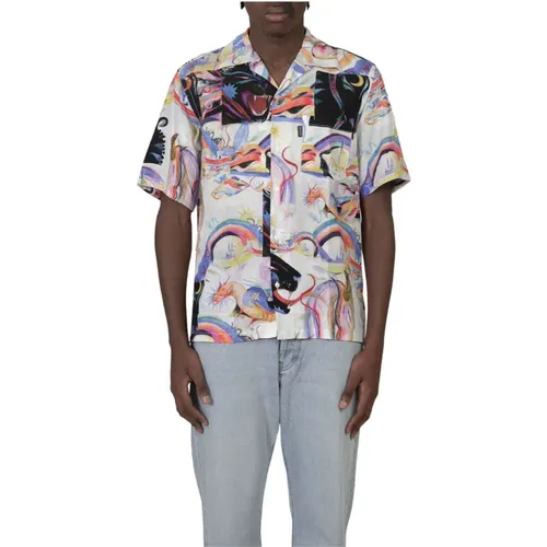 Hawaiian Shirt with Panthera Design , male, Sizes: L, M, XL - Aries - Modalova
