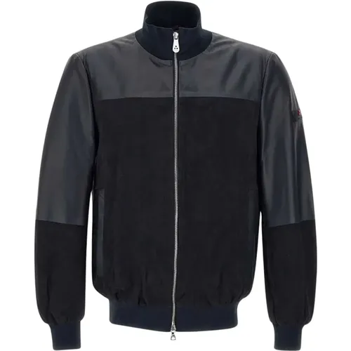 Men's Leather Jacket with Side Logo , male, Sizes: XL - Peuterey - Modalova