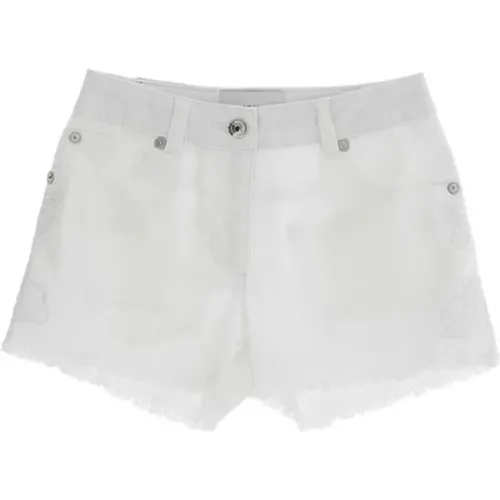 Weiße Denim Shorts mit Fransen - Ermanno Scervino - Modalova