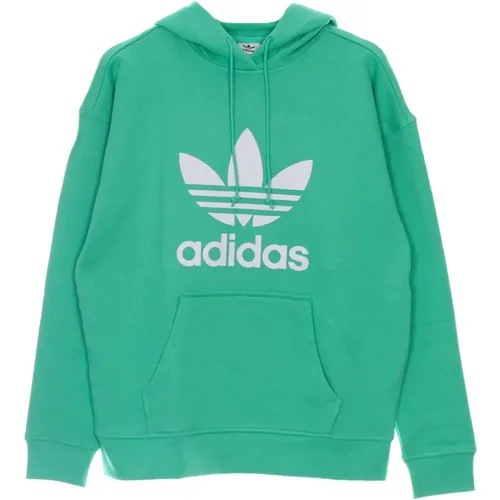 Grüner Leichter Kapuzenpullover Trefoil , Damen, Größe: 2XL - Adidas - Modalova