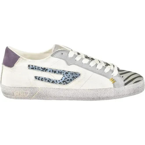 Leather Sneakers with Rubber Sole , female, Sizes: 5 UK, 7 UK, 6 UK - Diesel - Modalova