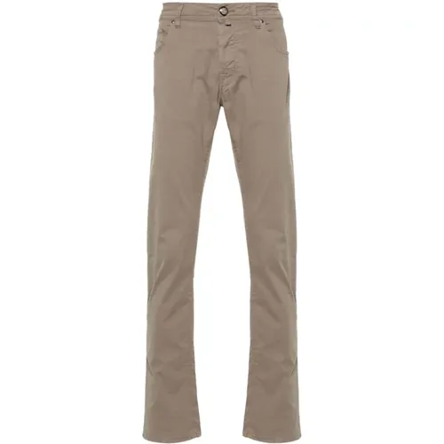 Slim Cut Grey Trousers , male, Sizes: W30, W35 - Jacob Cohën - Modalova