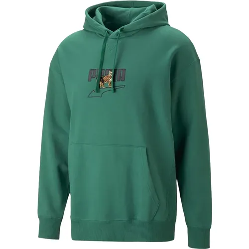 Graphic Vine Hoodie , male, Sizes: XS, L, M, S - Puma - Modalova